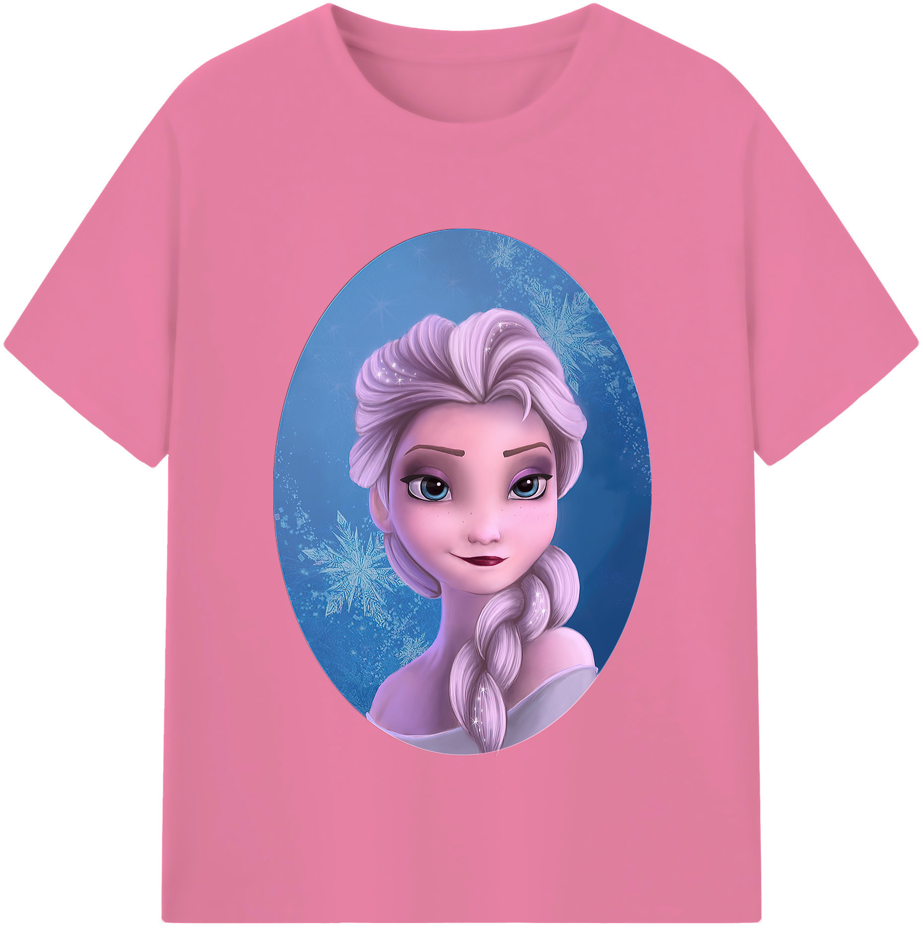 （画像用） アナと雪の女王 アンナ エルサ Frozen Anna Elsa 綿100％半袖Tシャツ（フロントプリント）